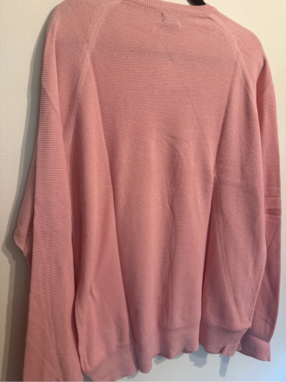 J. Crew Men's Pink Waffle Knit Crewneck Sweater